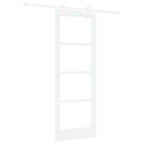 Sliding Door ORKDAL White 78 x 211 cm Solid Pine Wood and Glass 3332050