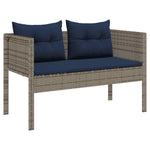 Garden Sofa Set 6 pcs Grey and navy blue Poly Rattan 4104706
