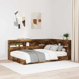 Storage Headboard with Shelf Smoked Oak 120 cm Engineered Wood 3335481