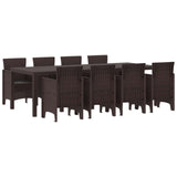 Garden Dining Set 9 pcs Brown Polypropylene 3378737