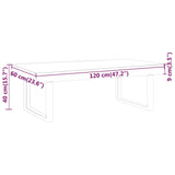 Coffee Table Grey and Black 120x60x40 cm MDF and Iron 286104