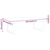 Coffee Table Light Brown and Black 120x60x40 cm MDF and Iron 286102