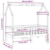 Kids'House Bed Frame without Mattress 80x160 cm Pine 850710