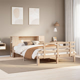 Bookcase Bed without Mattress 135x190 cm Double Solid Wood Pine 3322704