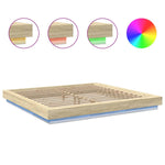 Bed Frame with LED Lights without Mattress Sonoma Oak 180x200cm 3281079