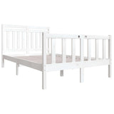 Bed Frame without Mattress White Double Solid Wood 3100695