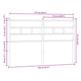 Headboard Brown Oak 150 cm Steel and Engineered Wood 4017185