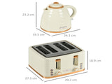 3000W 1.7L Rapid Boil Kettle & 4 Slice Toaster, Kettle and Toaster Set with 7 Browning Controls and T3398P343449
