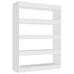 Book Cabinet/Room Divider High Gloss White 100x30x135 cm 811760