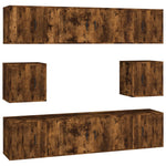 8 Piece TV Cabinet Set Smoked Oak Engineered Wood 3188675