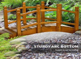 Wooden Garden Bridge with Safety Railings, Arc Footbridge for Pond Backyard Stream, Brown T3398P555942