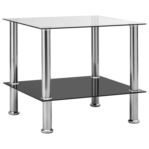 ZNTS Side Table Transparent 45x50x45 cm Tempered Glass 249529