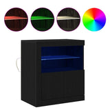 LED Sideboard Black 60.5 x 37 x 67 cm Engineered Wood 863014