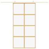 Sliding Door Gold 102,5x205 cm Clear ESG Glass and Aluminium 155186