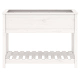 Planter with Shelf White 111.5x54x81 cm Solid Wood Pine 823788