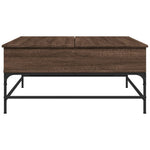 ZNTS Coffee Table Brown Oak 95x95x45 cm Engineered Wood and Metal 3217068