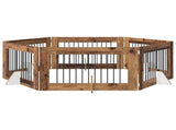 Foldable Dog Gate with Stands 6 pcs Old Wood 602 cm 892125