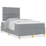 Box Spring Bed with Headboard Light grey 120 x 190 cm Fabric 3339679