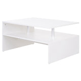 Coffee Table with Storage, 2-Tier Centre Table, Modern Living Room Table with Open Shelf and T3398P344164