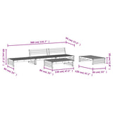 5 Piece Garden Lounge Set White Solid Wood Pine 3186635