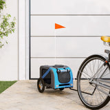 Pet Bike Trailer Blue and Grey Oxford Fabric and Iron 93869