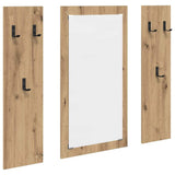 Wall-Mounted Coat Rack with Mirror Artisan Oak 96 x 1.5 x 90 cm 874538