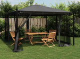 Gazebo with Mesh Walls Anthracite 2.93x2.93 m Steel 368435