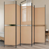 5-Panel Room Divider Beige 250 x 180 cm Fabric 42039217