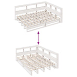 Bookcase Bed without Mattress White 135x190cm Solid Wood Pine 3324515