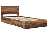 Bed Frame with Headboard Old Wood 90 x 200 cm Engineered Wood 3409710