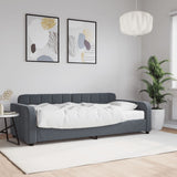 Daybed with Mattress Dark Grey 90x190 cm Velvet 3197018