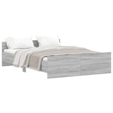 ZNTS Bed Frame without Mattress Grey Sonoma 140x190 cm 3203787