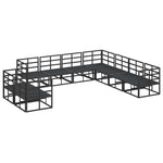 Garden Sofa Set with Cushion Black Aluminium 3378882