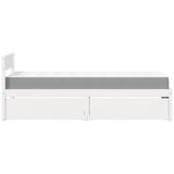 Bed with Drawers and Mattress White 90x190 cm Single Solid Wood Pine 3281920