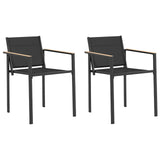 Garden Chairs 2 pcs Black and Anthracite 53.5 x 59 x 77 cm 42025099