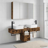 Bathroom Cabinet Set 4 pcs Smoked Oak Engineered Wood 3406307
