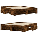 Bed Frame without Mattress Smoked Oak 150x200 cm King Size Engineered Wood 3295468