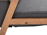 Minimalistic Wooden Frame Accent Chair, with Padded Seat - Dark Grey T3398P328118