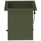 Garden Planter with LED Olive Green 30 x 30 x 30 cm Steel 8008062