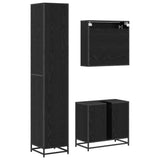 Bathroom Furniture Set 3 pcs Black Oak Engineered Wood 3402517