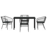 Garden Dining Set 5 pcs Black Poly Rattan 3380906