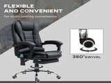 Office Chair with 6 Point Massage and Back Heat, PU Desk Chair with Footrest Adjustable Height and T3398P342234
