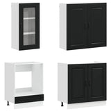 Kitchen Unit KALMAR 8 pcs Black Engineered Wood 3438372