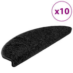 Stair Mats 10 pcs 65x21x4 cm Black Half Round Large 149801