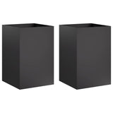 Garden Planter 2 pcs Black 40 x 40 x 75 cm Cold-rolled Steel 8005373