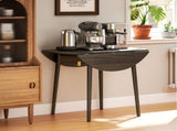 Folding Dining Table for 4, Round Drop Leaf Table, Modern Space Saving Small Kitchen Table with Wood T3398P343259