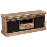 TV Cabinet with 2 Sliding Doors Solid Mango Wood 110x30x45 cm 244019