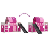Bunk Bed without Mattress with Slide and Curtains Pink 90x190 cm Single 3284157