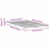 Bed Frame Brown 135 x 190 cm Solid Pine Wood 873079