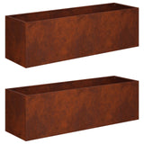 Garden Planter 2 pcs Rusty 80 x 30 x 30 cm Weathering Steel 8005217